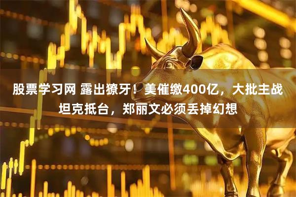 股票学习网 露出獠牙！美催缴400亿，大批主战坦克抵台，郑丽文必须丢掉幻想